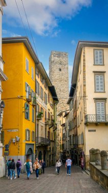 İtalya 'nın Bergamo şehrinin güzel manzarası