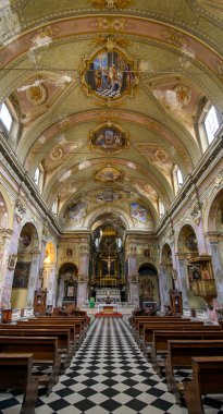 Bergamo, Italy. Interior of The church of di Sant'Agata nel Carmine clipart