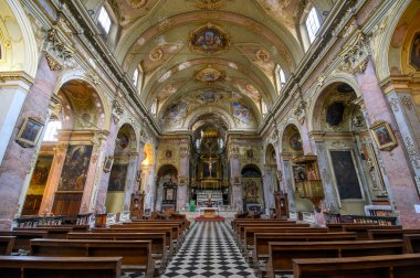 Bergamo, Italy. Interior of The church of di Sant'Agata nel Carmine clipart