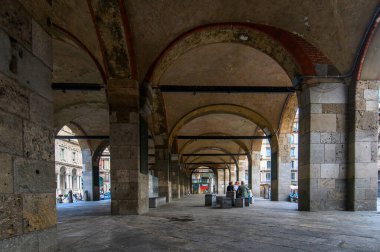 Milan, Italy. Palazzo della Ragione on Piazza Mercanti clipart