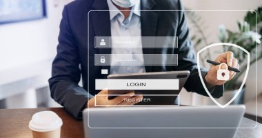 Siber güvenlik kavramı, Giriş, Kullanıcı, tanımlama bilgi güvenliği ve şifreleme, ofiste tablet kullanan kullanıcının kişisel bilgi adamına güvenli erişim