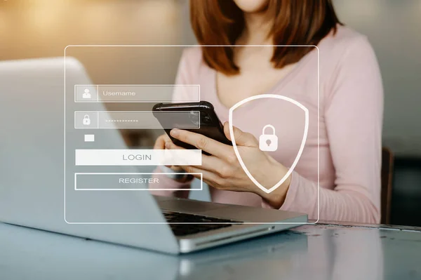 Cyber security concept, Login, User, identification information ...