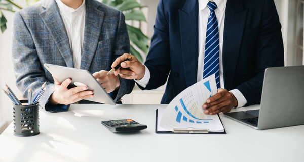 Business Projectteam Werkt Samen Vergaderruimte Modern Kantoor Horizontaal — Stockfoto