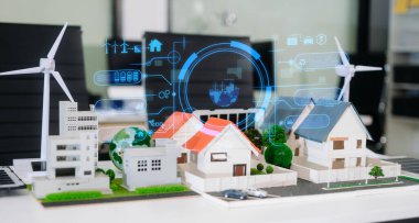 Karbon emisyonları küresel ısınmayı sınırlamak ve CO2 seviyelerini sürdürülebilir kalkınma yoluyla azaltmak için iklim değişikliğini. ve iş ağı sıfır ve karbon nötr konsept 