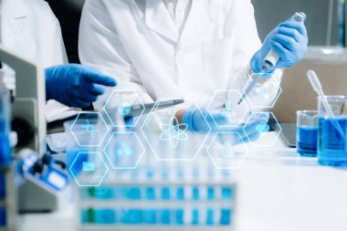 Biyoloji, kimya, kimya, kimya, deney, mikroskop, laboratuarda mikroskop, DNA, biyolojik tehlike.