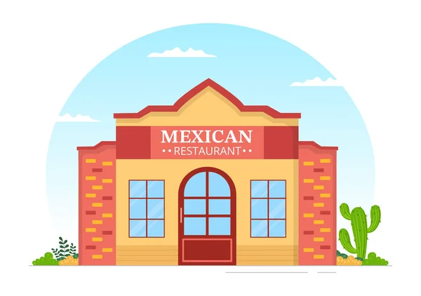 Мексиканская Кухня Ресторан Различными Вкусными Традиционной Кухни Тако Начос Другие — стоковый вектор