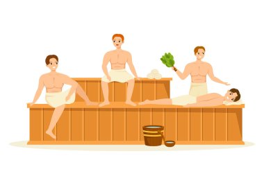 Sauna ve Buhar Odası İnsanların Rahatladığı, Vücutlarını Yıkadığı, Buhar Çıkardığı ya da Çizdiği El Çizimi Çizimlerinde Keyif Aldığı Bir Zaman