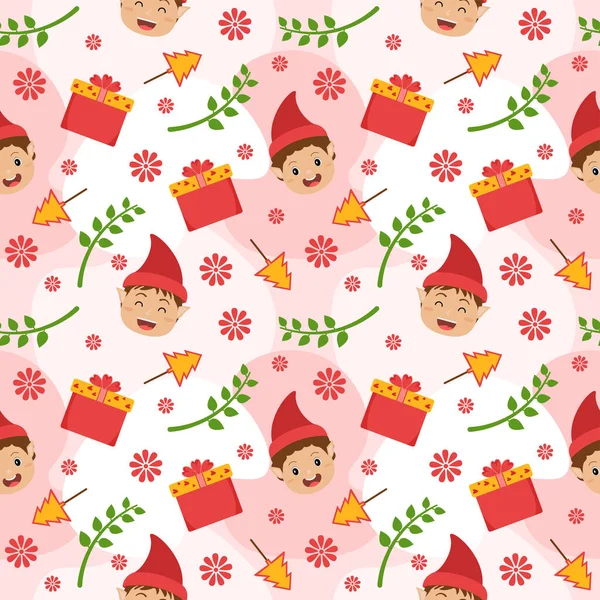 Diseño Patrón Sin Costuras Fondo Navidad Con Santa Claus Árbol — Vector de stock