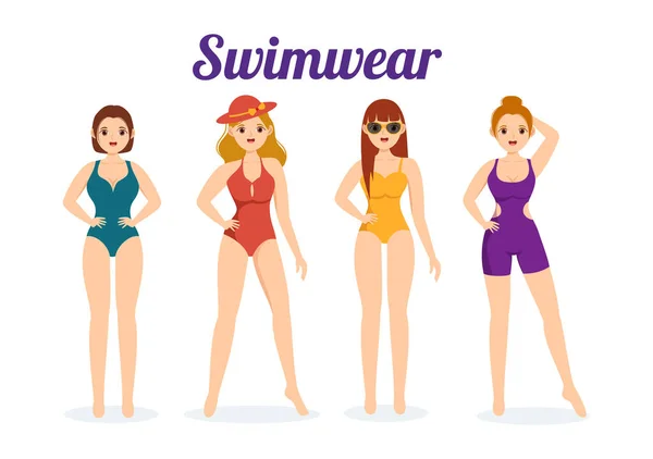 Body types and swimwear Royalty Free Vector Image