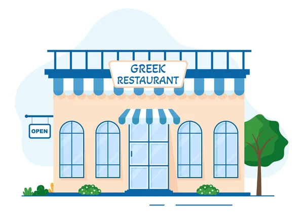 Ελληνική Κουζίνα Εστιατόριο Σετ Μενού Delicious Πιάτα Παραδοσιακά Εθνικά Τρόφιμα — Διανυσματικό Αρχείο