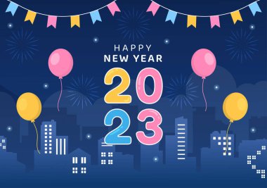 Mutlu Yıllar Düz Çizgi Filmler El Çizimi Şablonlar Çizimi