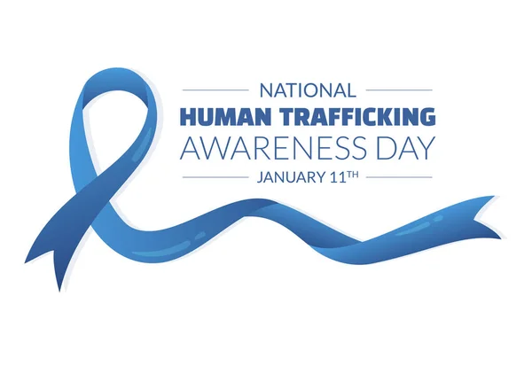 Národní Den Povědomí Obchodování Lidmi Ledna Vypořádat Životem Otroctvím Násilím — Stockový vektor