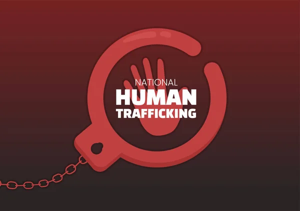 Ulusal Nsan Kaçakçılığı Bilinci Günü Ocak Toplumda Yaşam Kölelik Şiddetle — Stok Vektör