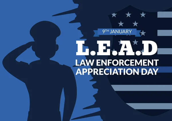 stock vector National Law Enforcement Appreciation Day or LEAD on January 9th to Thank and Show Support in Flat Cartoon Hand Drawn Templates Illustration