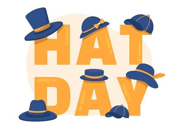 National Hat Day Celebrated Each Year January 15Th Fedora Hats — Stock Vector
