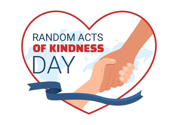 Random Acts Kindness February 17Th Various Small Actions Give Happiness — Stock Vector