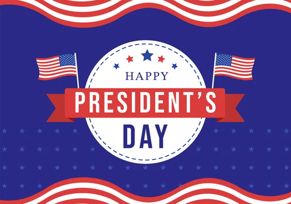 stock vector Happy Presidents Day with Stars and USA Flag for the President of America Suitable for Poster in Flat Cartoon Hand Drawn Templates Illustration