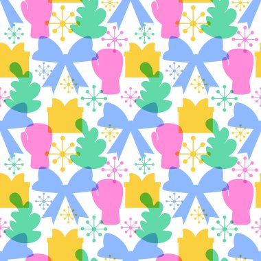 Şablon Çizilmiş Çizgi Çizim Çizimi Çizimi İçin Boks Günü Kusursuz Şablon Tasarımı Eldiven ve Hediye Kutusu