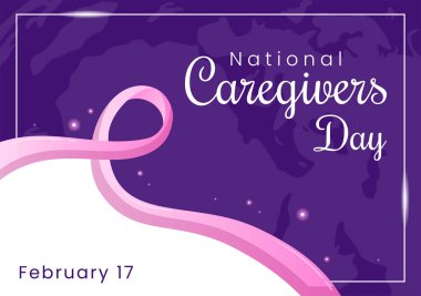 National Caregivers Day on February 17th Provide Selfless Personal Care and Physical Support in Flat Cartoon Hand Drawn Templates Illustration clipart