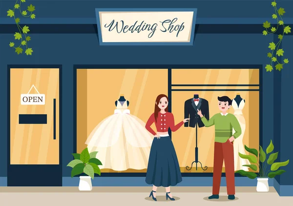 Svatební Obchod Šperky Krásné Nevěsty Šaty Doplňky Vhodné Pro Plakát — Stockový vektor