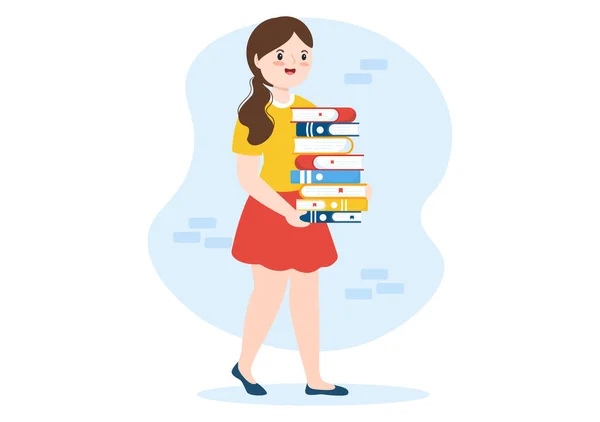 Εκπαίδευση Και Γνώση Βιβλία Για Μάθηση Κατάλληλο Για Αφίσες Web — Διανυσματικό Αρχείο