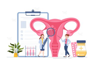 Düz Çizgi Film El Çizim Şablonları 'nda Vitro Döllenme Programlarında Çiftler için Kısırlık Tedavisi Kliniği