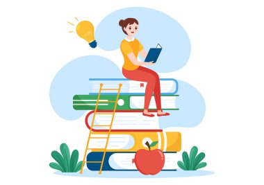 Düz Çizgi El Çizim Şablonu 'nda Gerçek Deneyim Etkinliğini İlişkilendirmek için Kariyer Eğitimi Konsepti Öğrenme Modeli