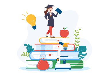 Düz Çizgi El Çizim Şablonu 'nda Gerçek Deneyim Etkinliğini İlişkilendirmek için Kariyer Eğitimi Konsepti Öğrenme Modeli