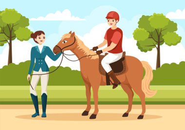 Equestrian Spor Atı Eğitmeni Eğitimli, Binicilik Dersleri ve Koşan Atlar Çizim Elleri Çizim Şablonu Çizimi