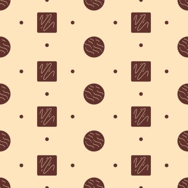 Şablon El Çizimi Şablon Dekorasyonu ile Çikolata Kusursuz Desen Tasarımı Çizim Çizimi