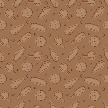 Şablon El Çizimi Şablon Dekorasyonu ile Çikolata Kusursuz Desen Tasarımı Çizim Çizimi