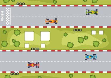 Formula Yarış Arabası Yarış Turuna Erişildi Düz El Şablonu 'nda Şampiyonluğu Kazanmak İçin Çizgi Çizgi Çizgi Çizim Çizimi Şablonu Tasarımı