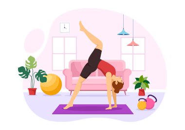 Yoga and Meditation Practices Illustration with Health Benefits of the Body for Web Banner or Landing Page in Flat Cartoon Hand Drawn Templates