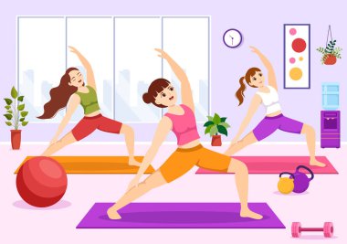 Yoga and Meditation Practices Illustration with Health Benefits of the Body for Web Banner or Landing Page in Flat Cartoon Hand Drawn Templates