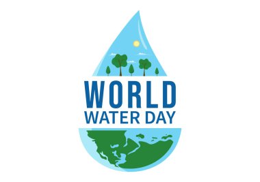 World Water Day on 5 March Illustration with Waterdrop from Earth for Web Banner or Landing Page in Flat Cartoon Hand Drawn Templates Illustration