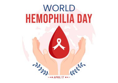 World Hemophilia Day on April 17 Illustration with Red Bleeding Blood for Web Banner or Landing Page in Flat Cartoon Hand Drawn Templates