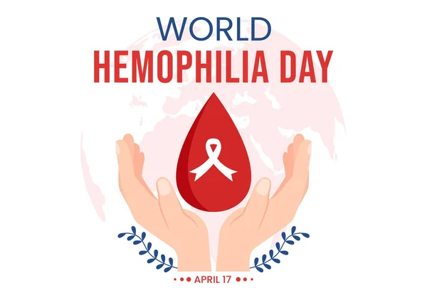 World Hemophilia Day April Illustration Red Bleeding Blood Web Banner — Vettoriale Stock