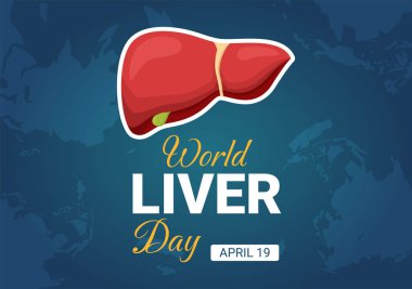 World Liver day on April 19th Illustration to Raise Global Awareness of Hepatitis in Flat Cartoon Hand Drawn for Web Banner or Landing Page Templates