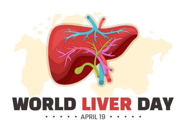 World Liver Day April 19Th Illustration Raise Global Awareness Hepatitis — Vector de stock