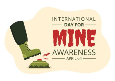 International Mine Awareness Day on April 04 Illustration with Do Not Step on Landmines for Web Banner in Flat Cartoon Hand Drawn Templates