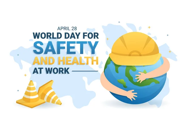 World Day Safety Health Work April Illustration Mechanic Tool Flat — 스톡 벡터