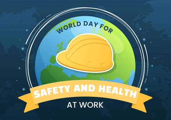 World Day Safety Health Work April Illustration Mechanic Tool Flat — 스톡 벡터