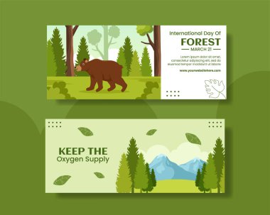 Dünya Ormancılık Günü Yatay Sancak Düz Çizgi El Çizim Şablonları Çizimi