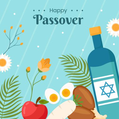 Happy Passover Jewish Holiday Social Media Background Illustration Cartoon Hand Drawn Templates