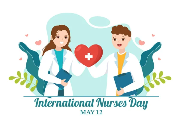 International Nurses Day May Illustration Contributions Nurse Make Society Flat — Vettoriale Stock