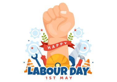 Happy Labor Day on 1 May Illustration with Different Professions and Thank You to All Workers for Your Hard Work in Flat Cartoon Hand Drawn Templates