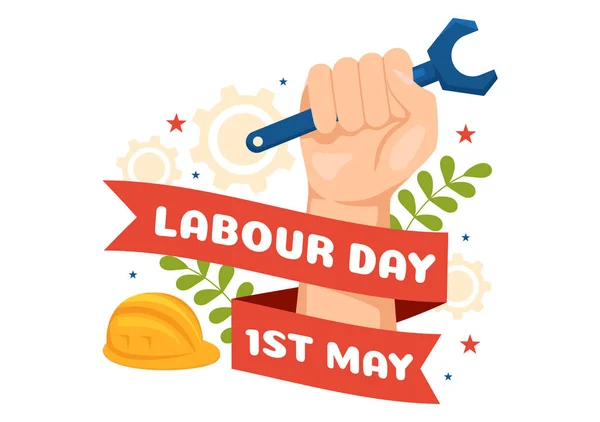 Happy Labor Day May Illustration Different Professions Thank You All — стоковый вектор
