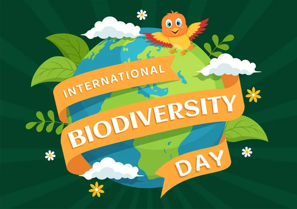 2015 World Biodiversity Day May Illustration Biological Diversity Earth Animal — 스톡 벡터
