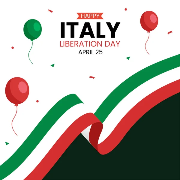 Italien Liberation Day Sociala Medier Bakgrund Illustration Tecknad Hand Ritade — Stock vektor