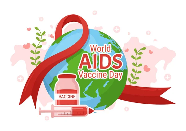 Illustration Zum Welt Aids Impftag Zur Prävention Und Sensibilisierung Der — Stockvektor